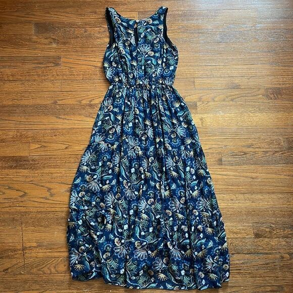 Lara Guidotti Navy Silk Patterned Maxi Dress - Picture 6 of 10